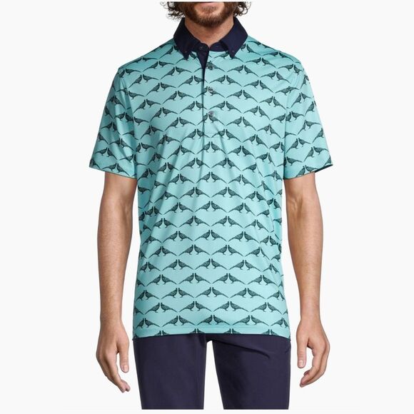 Greyson Siamese Turtle Dove Polo Shirt Size Small Golf Preppy - Picture 1 of 9